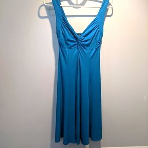 Moda International Blue Knot Front Fit and Flare Dress